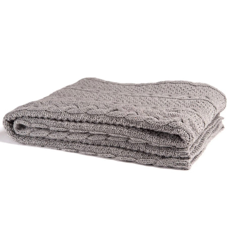 Gray Cableknit Blanket