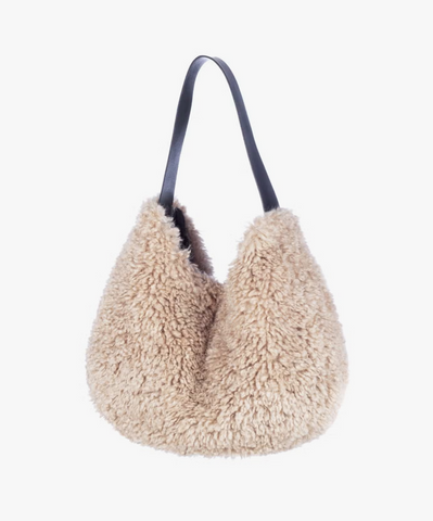 helen moore faux sheepskin slouchy bag at maeree