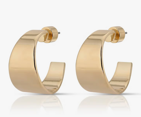 eklexic theo tapered gold hoop earrings at maeree