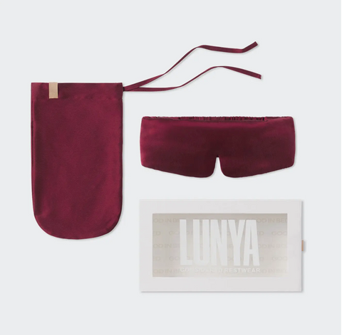 lunya washable silk sleep mask wine at maeree