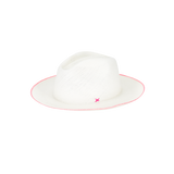 atresano paresi classico panama hat white with neon pink stitch