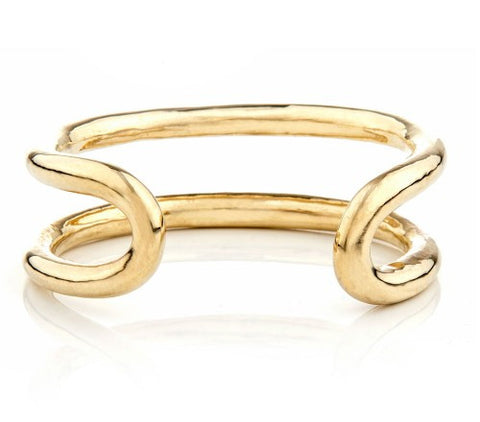 Pico brass oval wrap bracelet at maeree