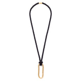 pico medium oval brass necklace black cord at maeree