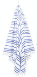 las bayadas la tina blue and white striped fringe mexican beach blanket at maeree