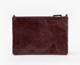 clare v walnut grommet flat clutch with tabs at maeree