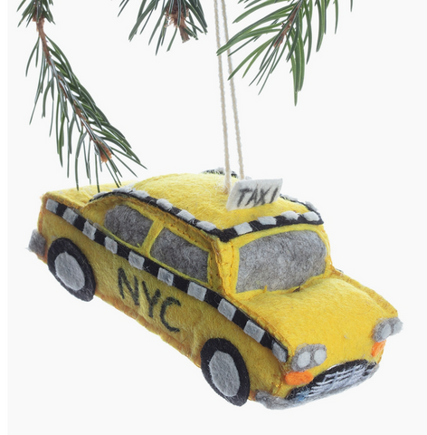 felt Taxi ornament at maeree