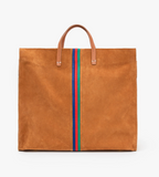 clare v camel suede simple tote at maeree