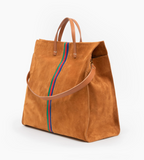 clare v camel suede simple tote at maeree