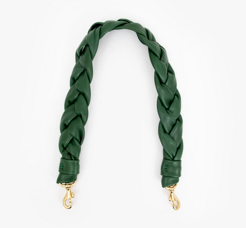 clare v evergreen braided leather shoulder strap
