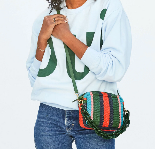 Evergreen Stripe Woven Crossbody – maeree