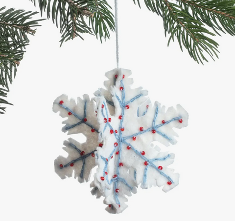 silk road bazaar felt snowflake ornament at maeree