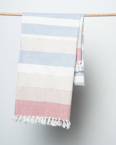 bloom & give blue striped beach towel
