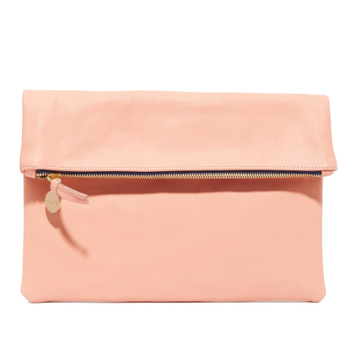 Blush best sale leather clutch