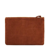 clare v chestnut suede flat clutch at maeree