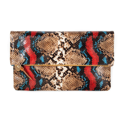 Garden Snake Foldover Clutch