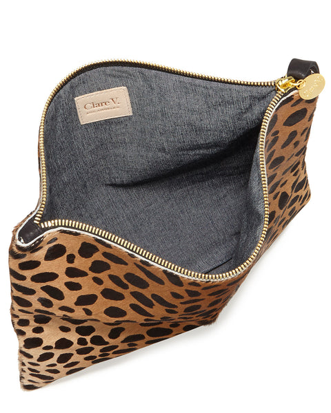 leopard hair clutch