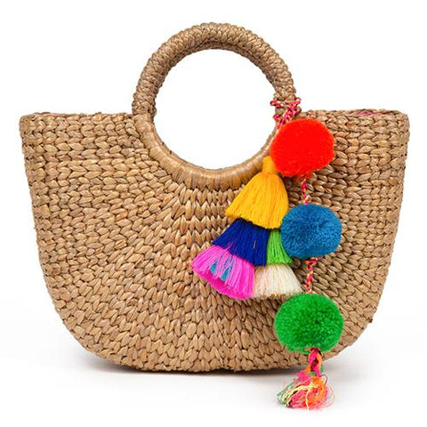 jade tribe mini basket multi tassel maeree