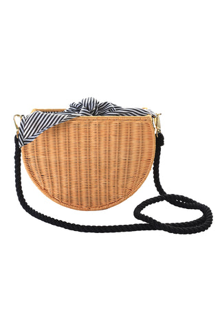 kayo dylan black stripe wicker bag at maeree