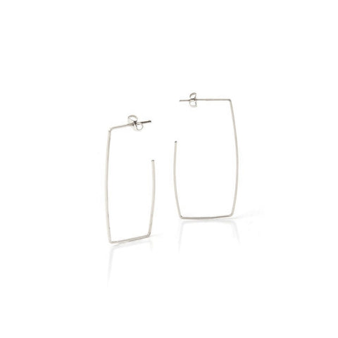 pico square hoop earring in sterling silver at maeree