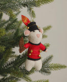Felt mouse soldier ornament 