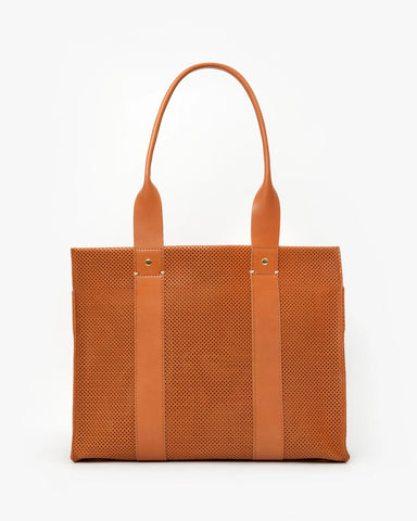 clare v cuoio perforated leather noemie tote at maeree
