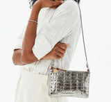 Clare v silver metallic croc wallet clutch at maeree