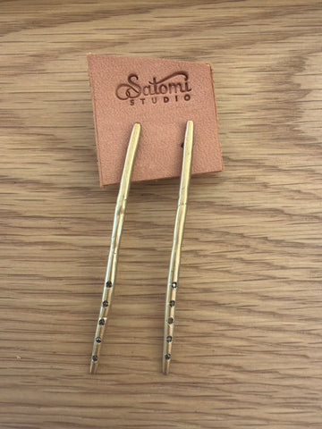 Black Diamond Needle Earring