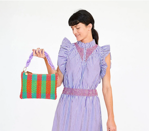 Clare V. Summer Simple Tote in Multi Condesa Plaid