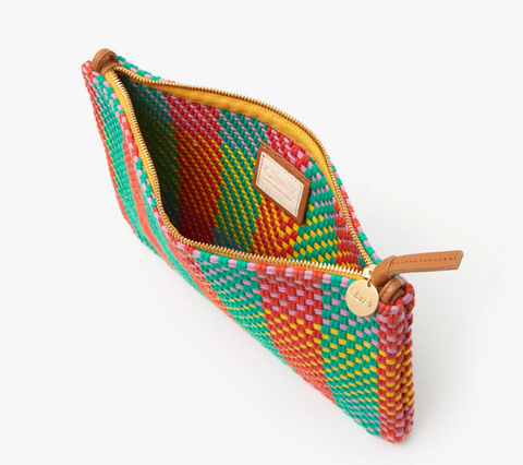 Plaid Woven Flat Clutch