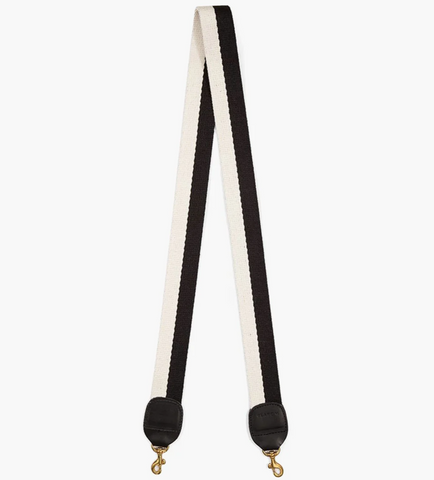 clare v black and white cotton crossbody strap at maeree