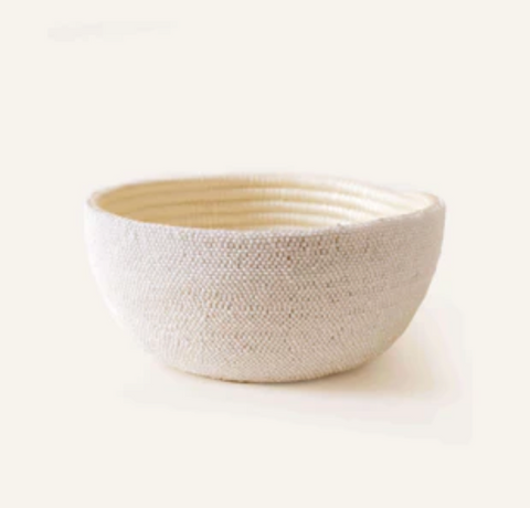 indego africa white beaded decorative bowl at maeree