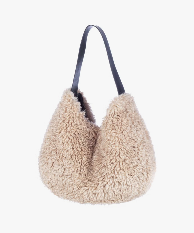 Faux shearling purse hotsell