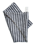 black wide stripe linen kitchen towel at maeree