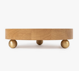 oak and brass cutting board bread board charcuterie tray at maeree