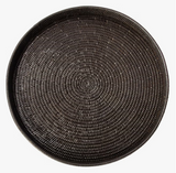 Black rattan round tray at maeree