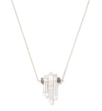 Quartz and malachite trinity necklace