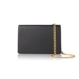 avgvs black leather bag with chain strap maeree