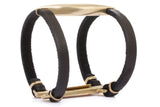Leather and brass cuff bracelet maeree