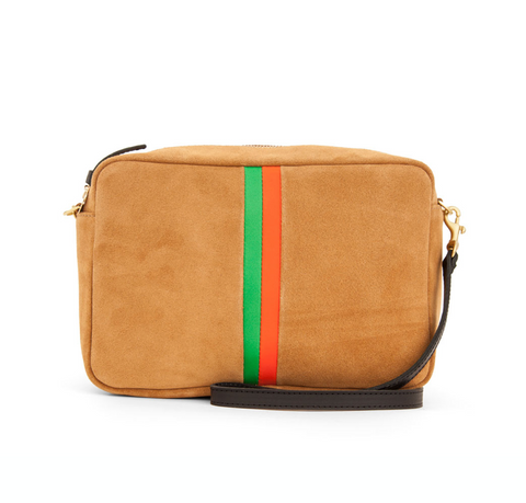 Camel Suede Stripe Crossbody – maeree