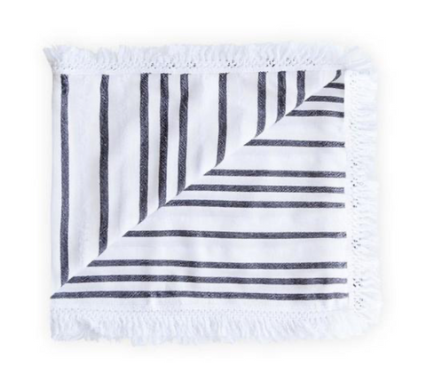 las bayadas la moya black and white fringed mexican beach blanket at maeree