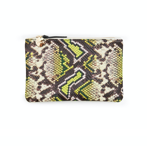 CLARE VIVIER Animal Pattern Clutch Bag Snake Beige of /SI8 Bag