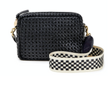 clare v black woven midi sac crossbody at maeree