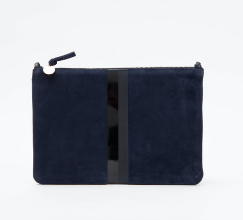 Vintage Anne Klein Purse Navy Blue Suede Leather Foldover Crossbody 80s  Handbag | eBay