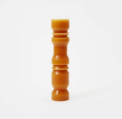 tall terracotta areaware totem candle at maeree