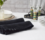 Celina Mancurti black linen napkins at maeree