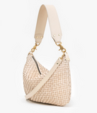 clare v cream woven moyen messenger bag at maeree