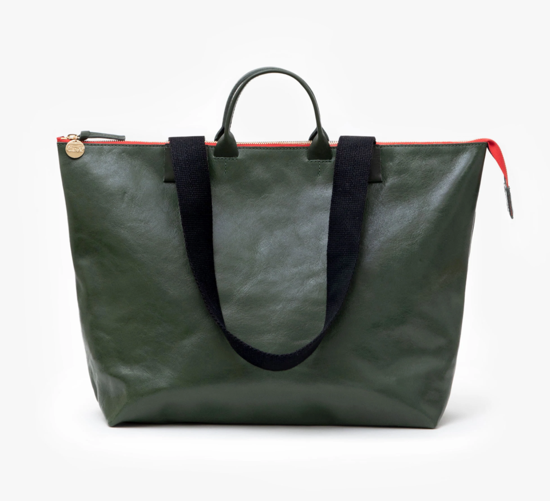 Clare V. Le Zip Sac Rustic Leather Tote