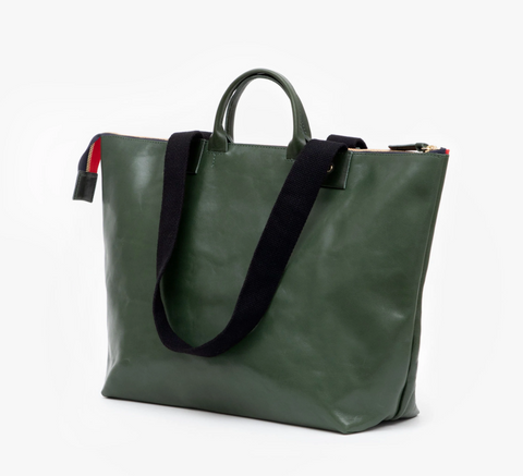 Loden Leather Zip Tote
