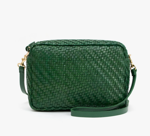Army Green Rattan Leather Messenger Bag – maeree