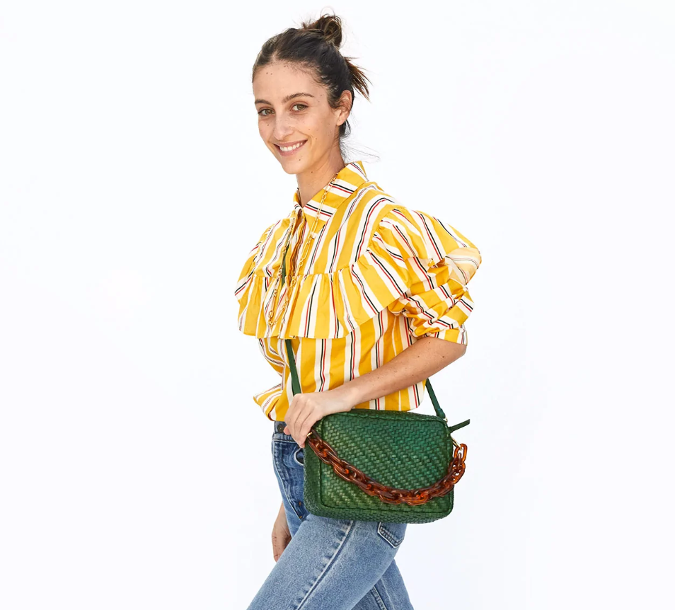 Clare V. Rattan Marisol Bag in Multi Mercado – Serafina